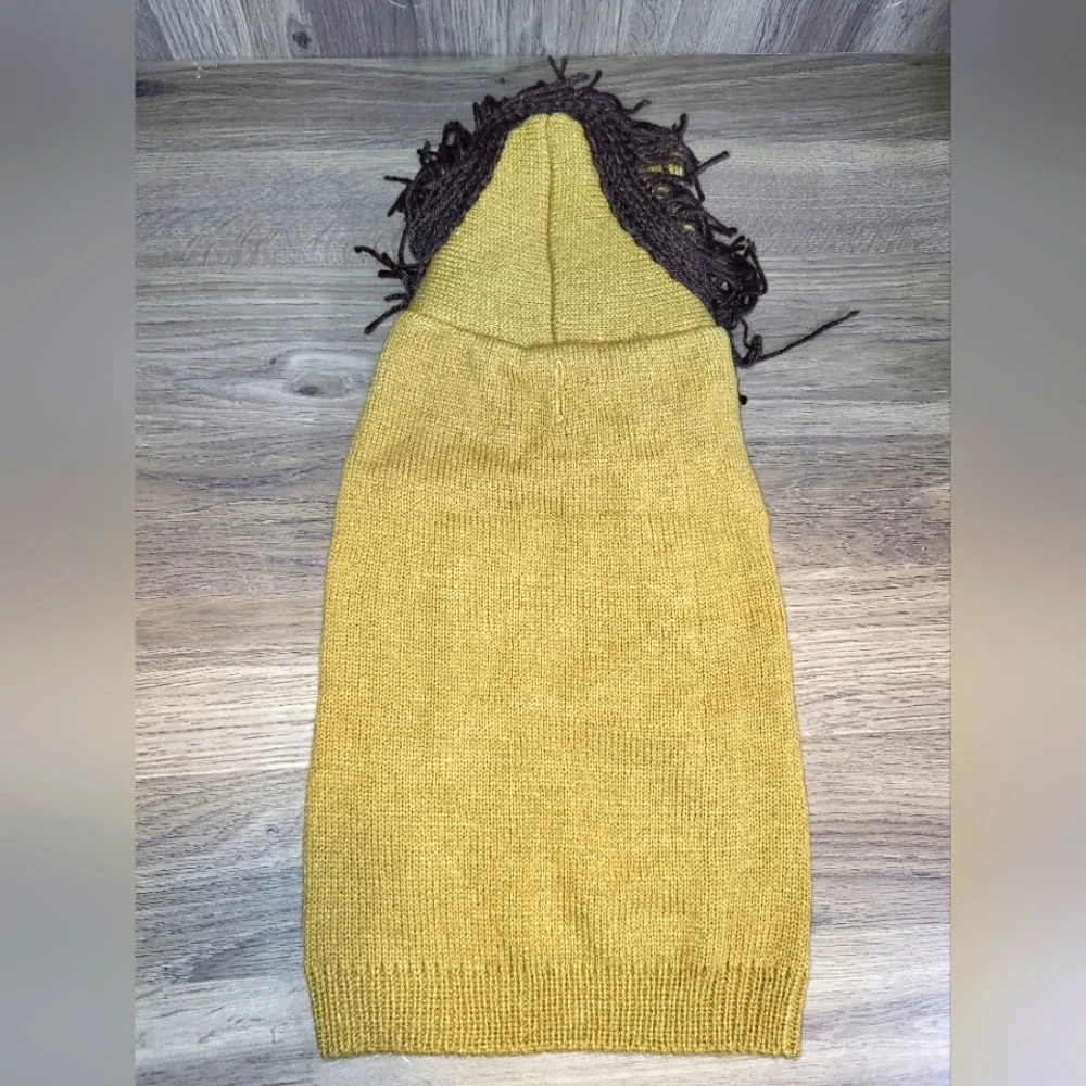 Mustard Lion Knit Dog Sweater Hoodie by